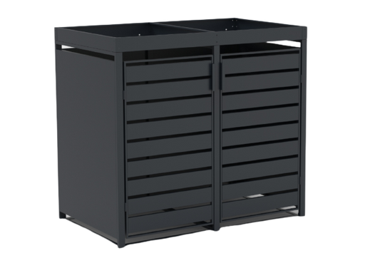 Mülltonnenbox 2er mit Pflanzwanne