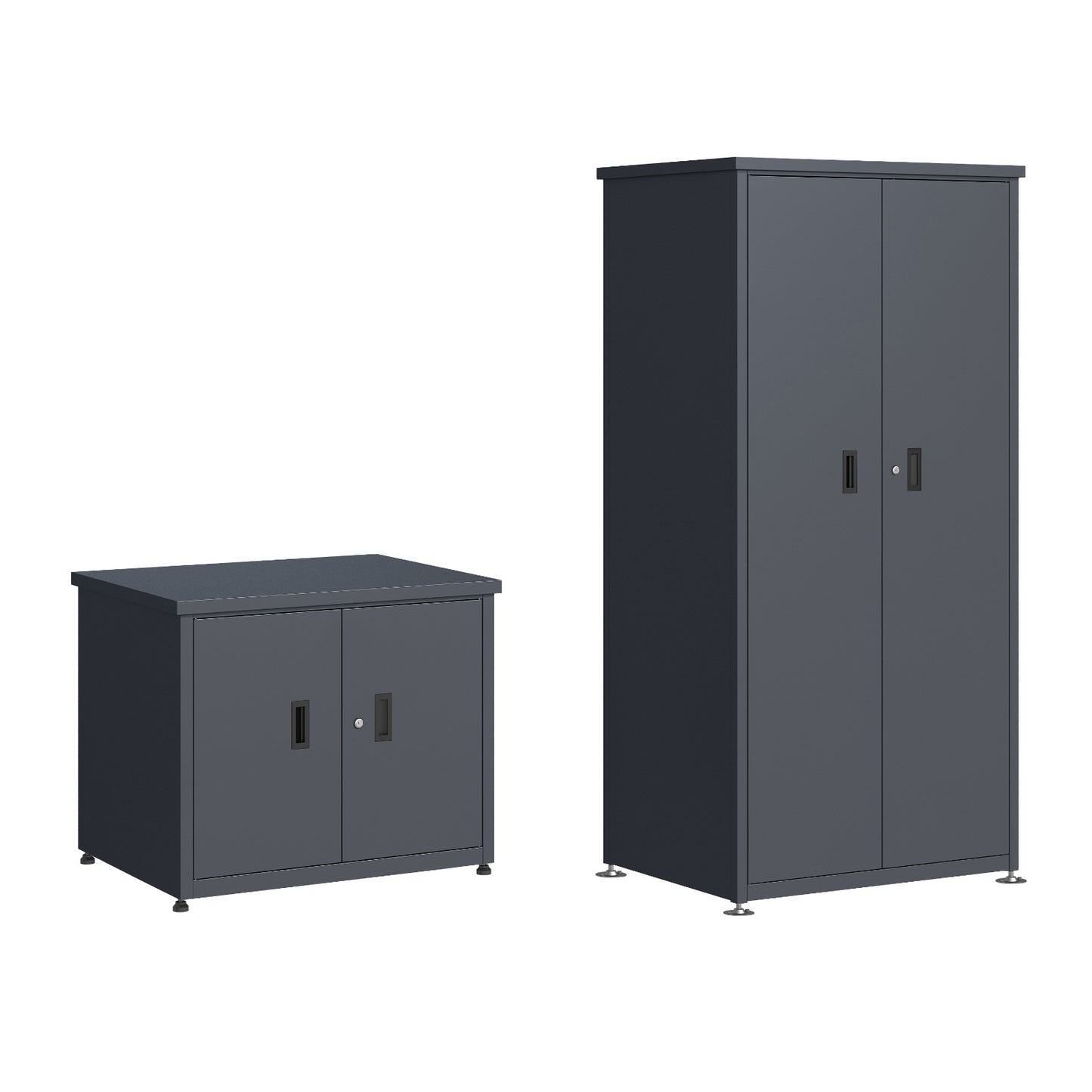 Garten- und Geraeteschrank hochstehend aus Metall in anthrazit, abschliessbar im Vergleich
