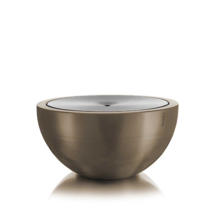 Wasserbrunnen Metallico Fontana Rund Aluminium - 90x90x45cm