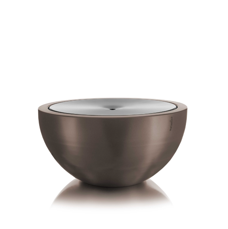 Wasserbrunnen Metallico Fontana Rund Aluminium - 90x90x45cm