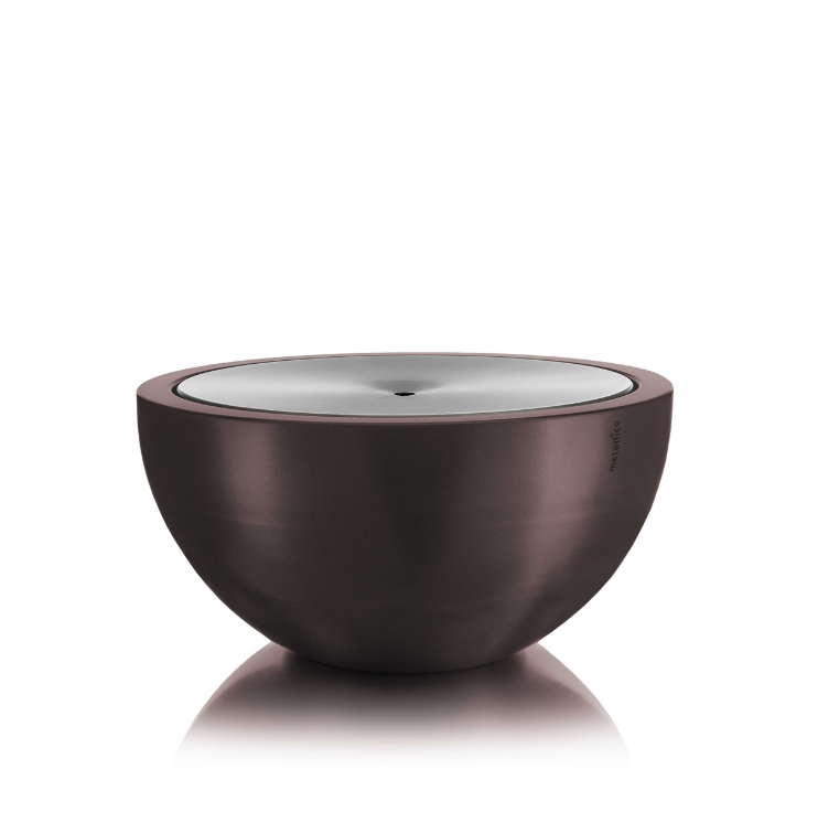 Wasserbrunnen Metallico Fontana Rund Aluminium - 90x90x45cm