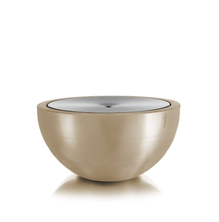 Wasserbrunnen Metallico Fontana Rund Aluminium - 90x90x45cm