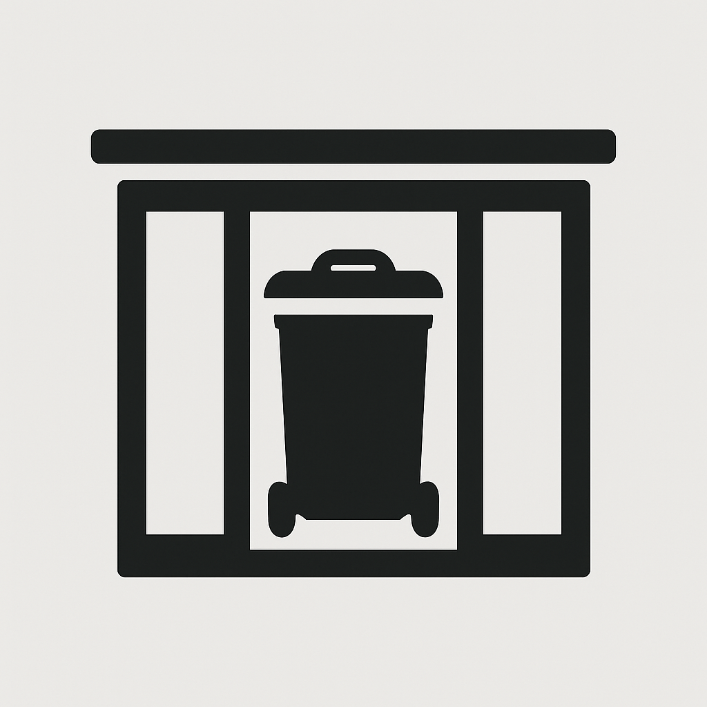 Mülltonnenbox ICON schwarz weiß
