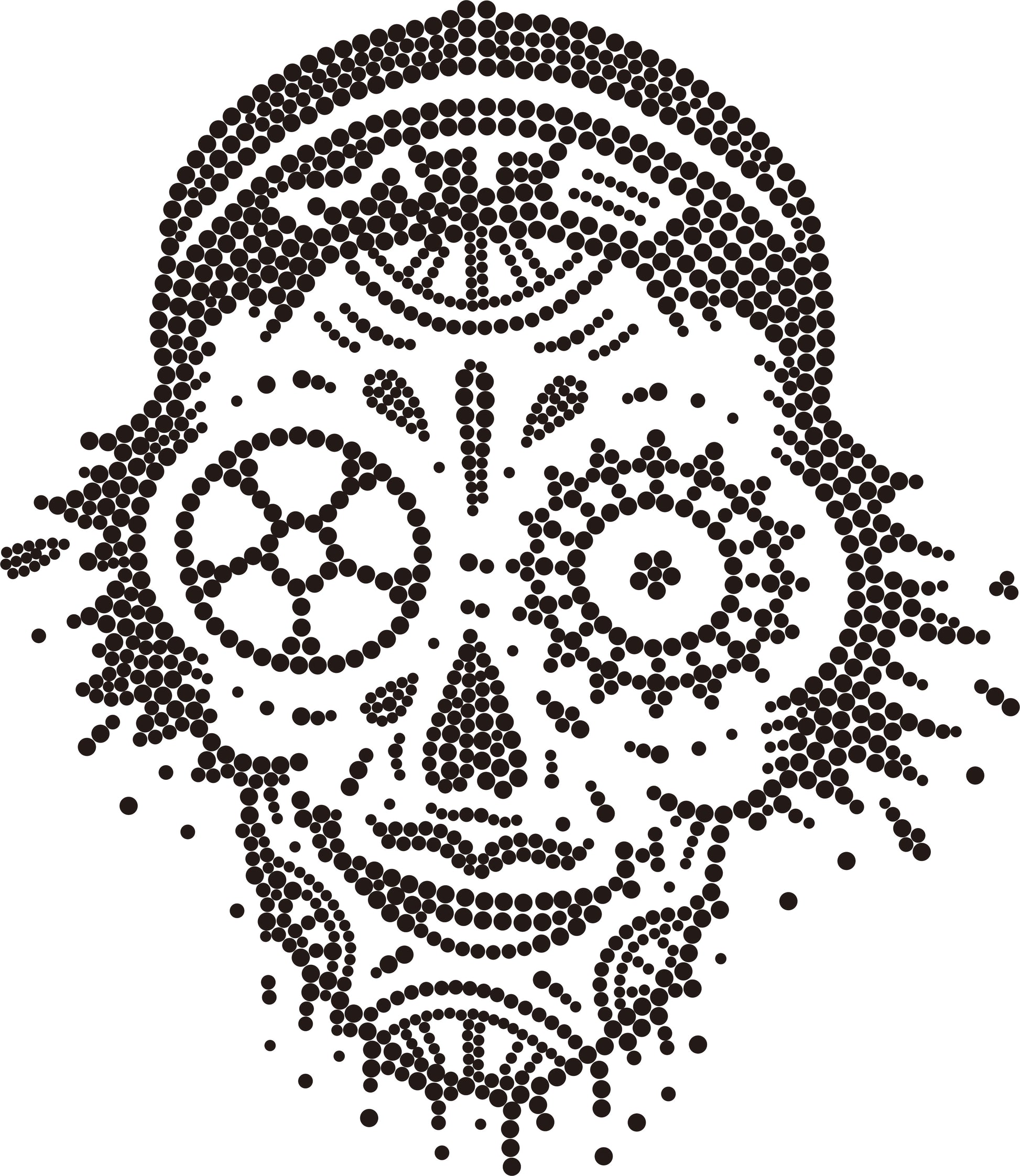 schwarz Kristallapplikation skull biker t-shirt