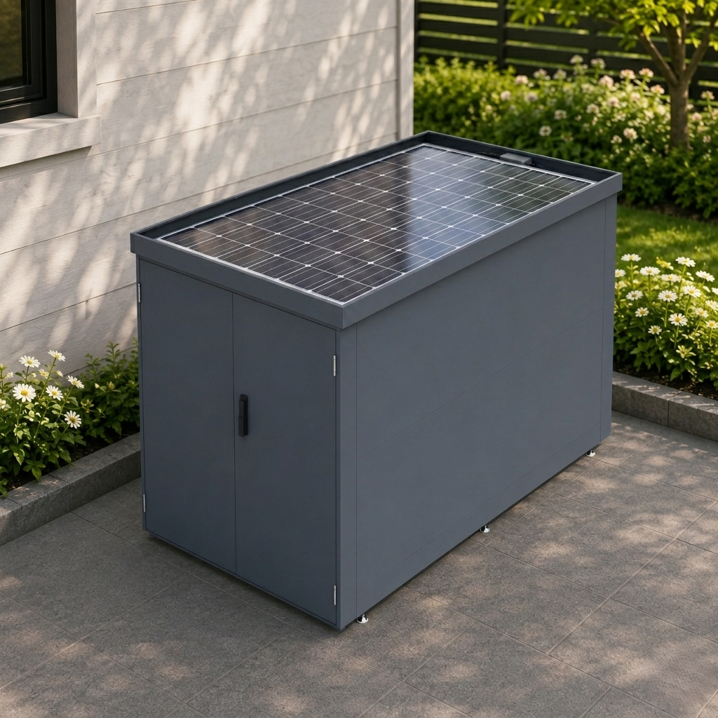 Fahrradgarage Statement mit Solarpanel
