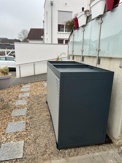 1er Fahrradgarage Del Garda Metall mit Pflanzwanne Rückansicht