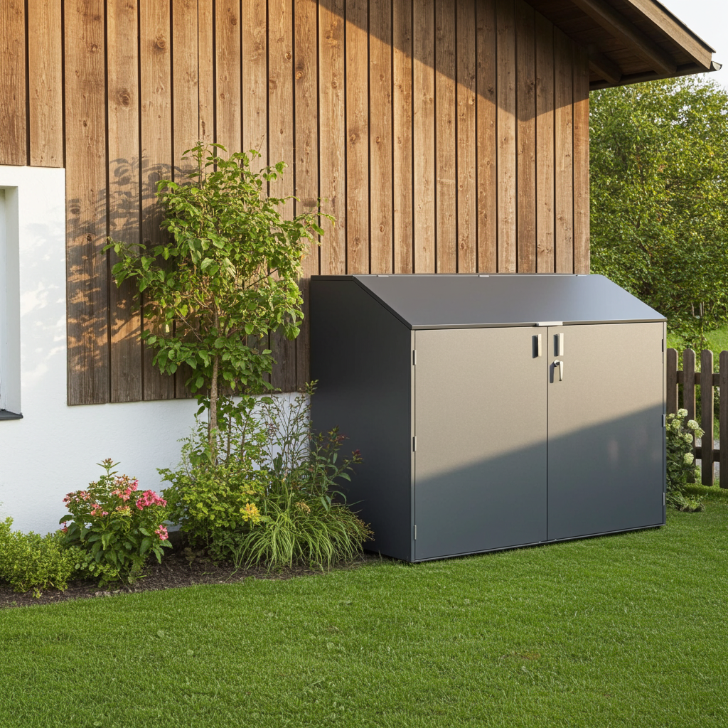 2er-Fahrradgarage-seitlich-oeffnend-aus-Metall-in-anthrazit-für Familien