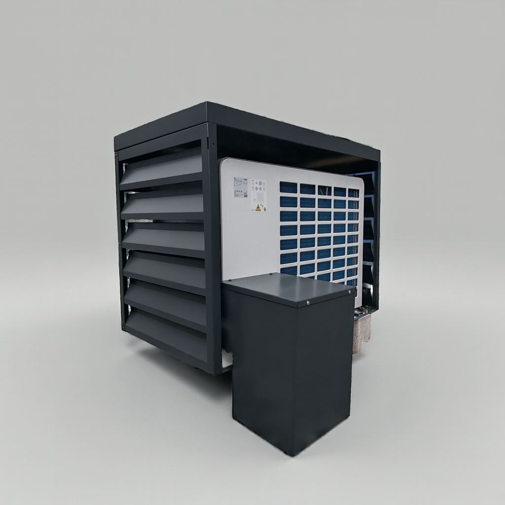 Bosch Waermepumpe Abdeckhaube in anthrazit Bodenanschluß Zuleitung Bosch 8738214736