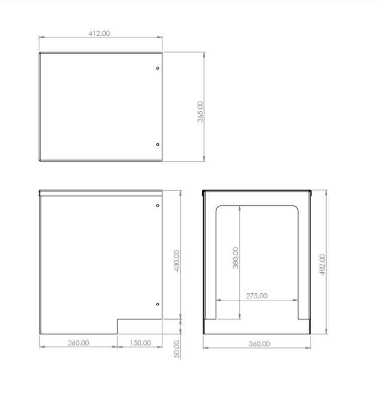 Bodenhaube Abdeckung für Wärmepumpen aus Metall – Bodenanschluss für LG
