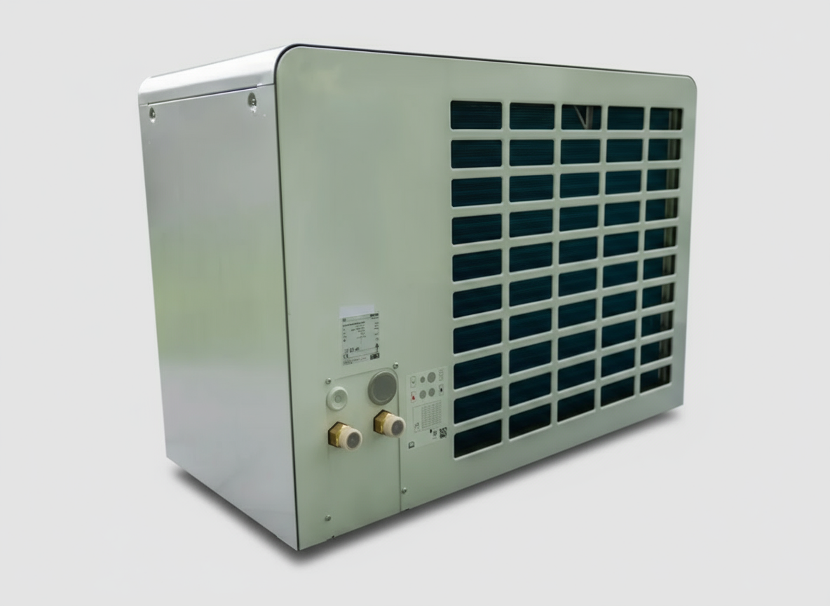 Bosch Waermepumpe Ansicht der Zuleitungsanschluesse