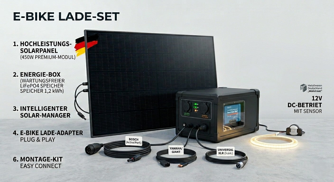 E-Bike Lade-Set mit Solarpanel