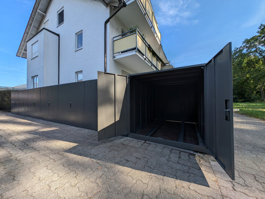 2er Fahrradgarage für E-Bikes "Container 2 Bikes" -  Maße: H 125 x B 130 x T 204 cm in anthrazit oder quarzgrau