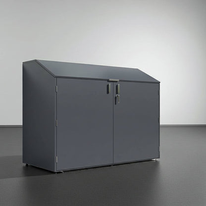 Fahrradgarage seitlich öffnend aus Metall abschliessbar mit Boden und einstellbaren Bodenfüssen