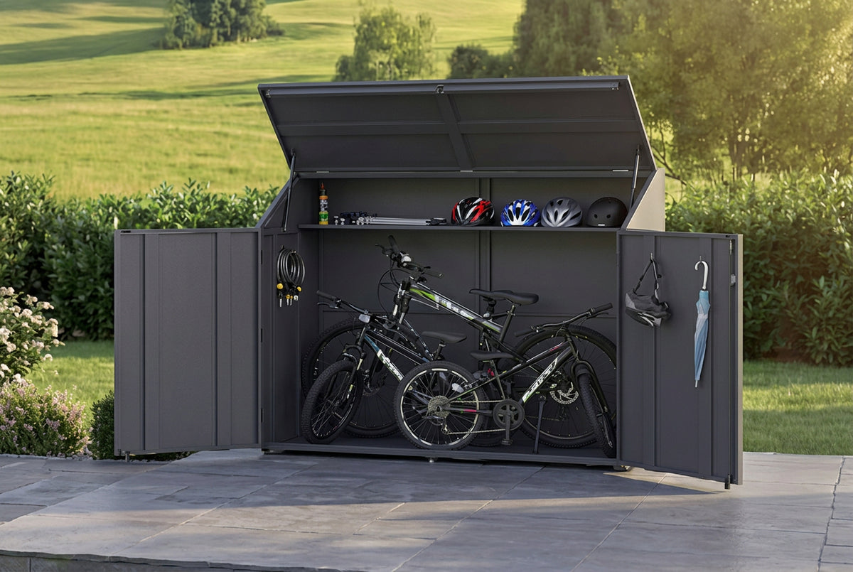Fahrradgarage_für_drei_Fahrraeder seitlich öffnend
