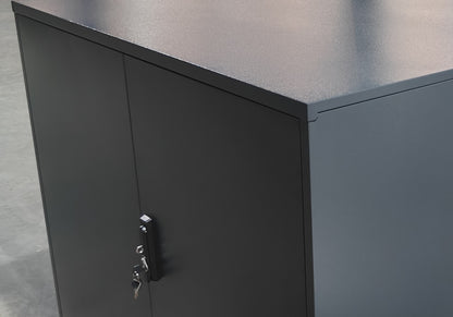Fahrradgarage_XL_Metall anthrazit 250cm lang mit_Zylinderschloss