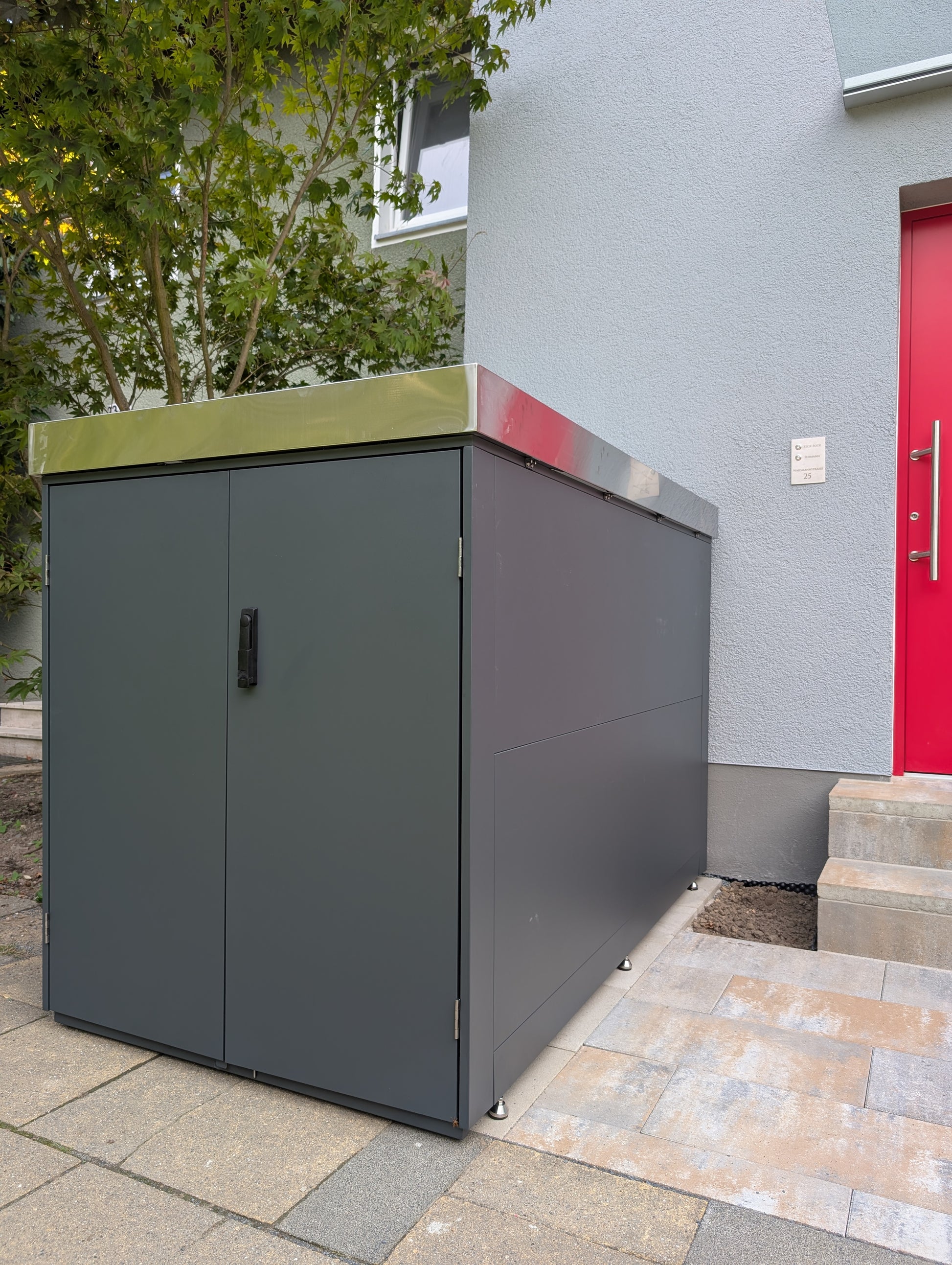 sichere aufbewahrung wow 3er Fahrradgarage Statement | Metall anthrazit | Abschließbar