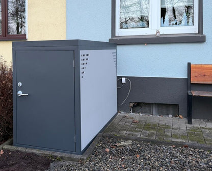 Einzel Fahrradgarage del garda in Bi-Color mit Pflanzwanne – wetterfeste Fahrradgarage in Premium-Qualität