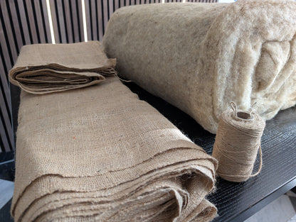 Jute Sack für nachhaltige Wärmedämmung – umweltfreundliches Dämmmaterial für Wärmepumpen und Rohrisolierungen