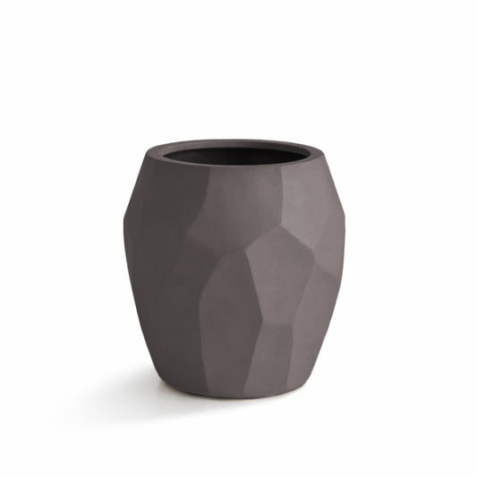 Pflanztop Liscio Facet Pot Ash Brown Luca Lifestyle