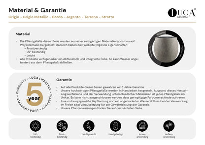 Pflanztopf Grigio Elena 120 - AnthrazitF1516