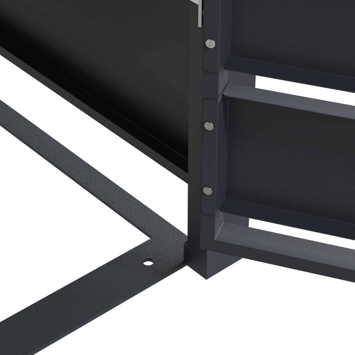 Muelltonnenbox 3er mit Pflanzwanne | 120 l & 240 l | Anthrazit  Detailaufnahme Nietung