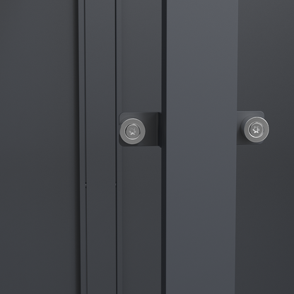 Muelltonnenbox 3er mit Pflanzwanne | 120 l & 240 l | Anthrazit  Detailaufnahme magnetische Tuerschliessung