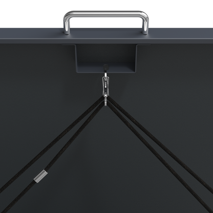 Muelltonnenbox Detail Deckeloeffnung mit Seil