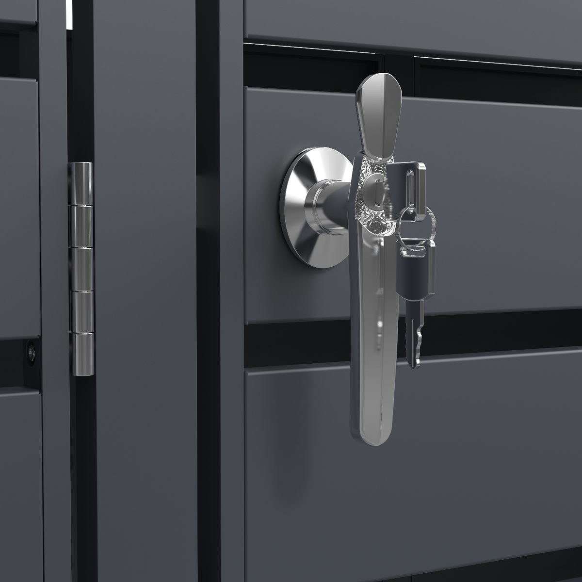 Muelltonnenbox Details abschliessbarer Griff