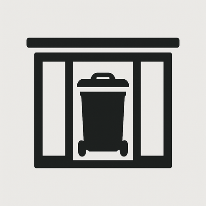 Mülltonnenbox ICON schwarz weiß