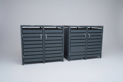 Mülltonnenboxen aus Metall mit Deckel und Chromgriff abschliessbar