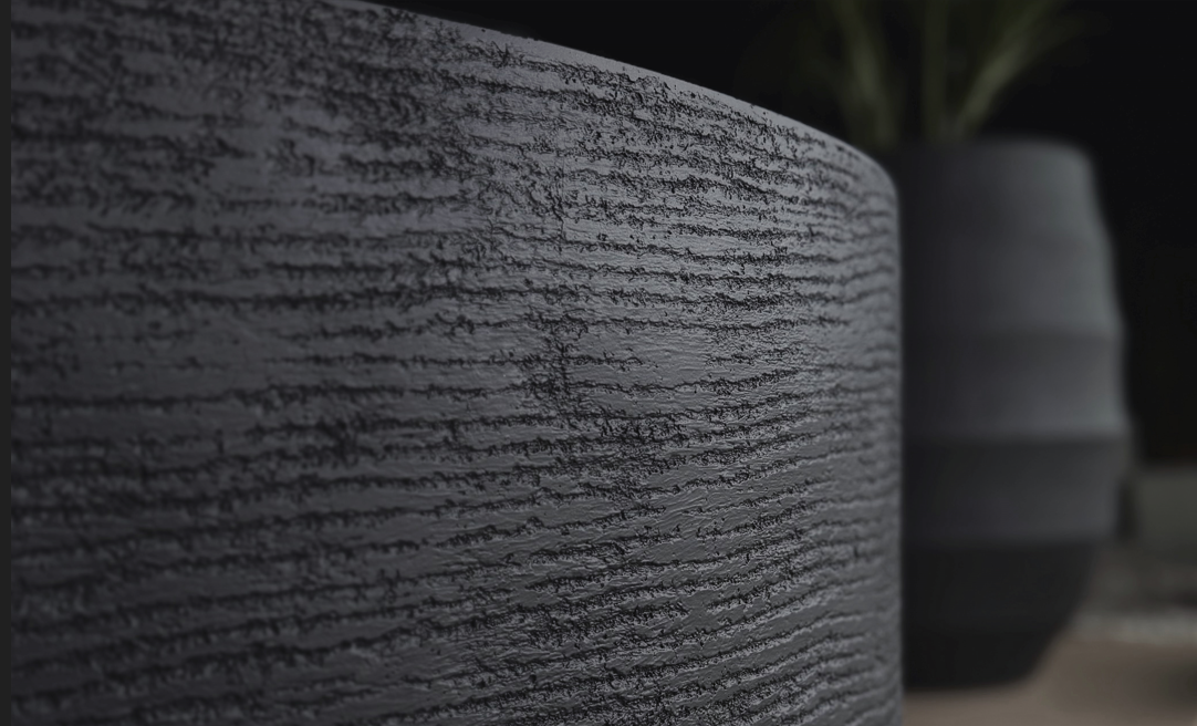 Pflanztopf XL wetterfest fuer draussen von Luca Lifestyle in anthrazit Ton Optik