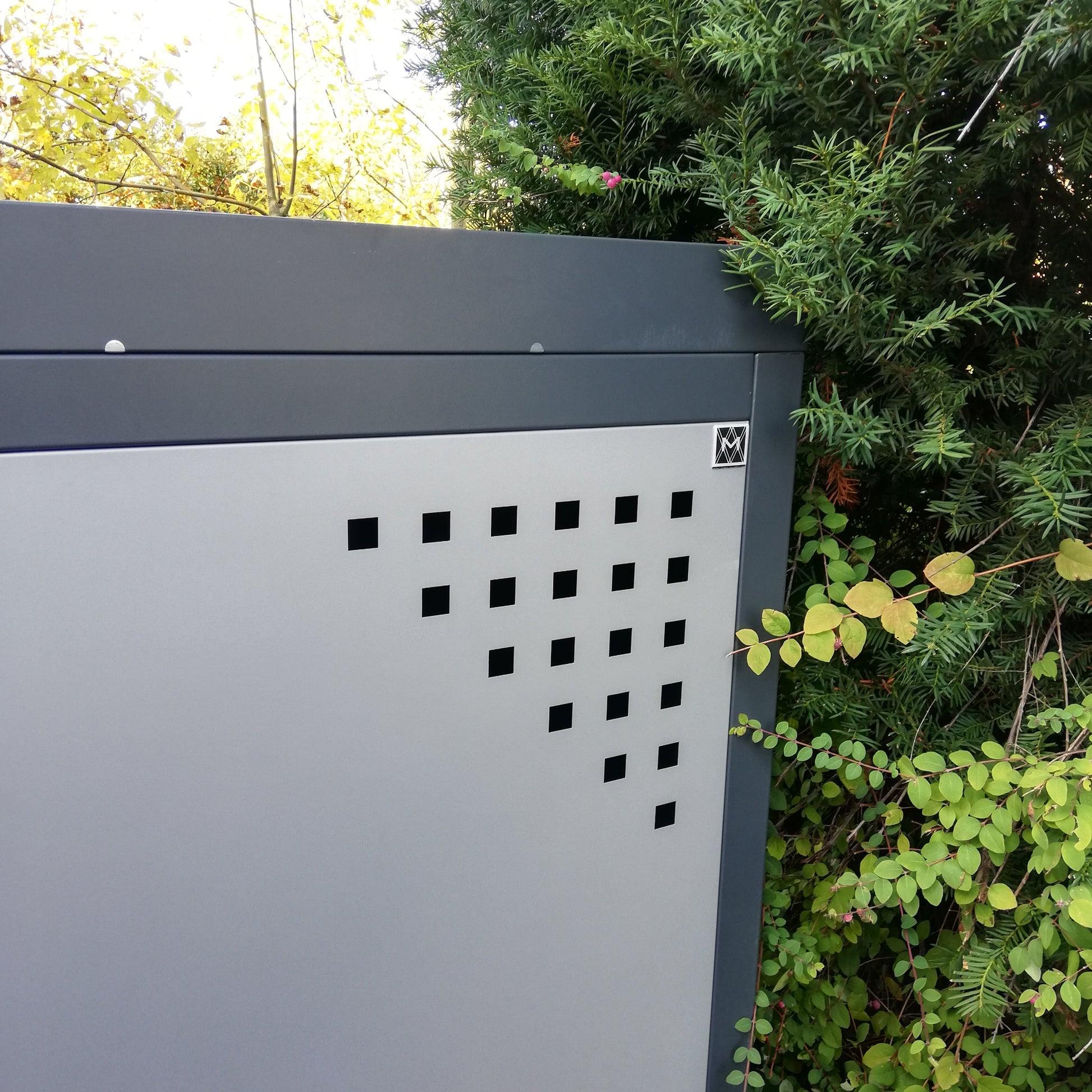 Seitenansicht Fahrradgarage für ein Fahrrad mit Belüftung