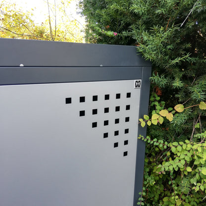 Seitenansicht Fahrradgarage für ein Fahrrad mit Belüftung