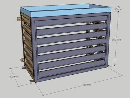 Wärmepumpen Abdeckung aus Metall, mit Pflanzwanne