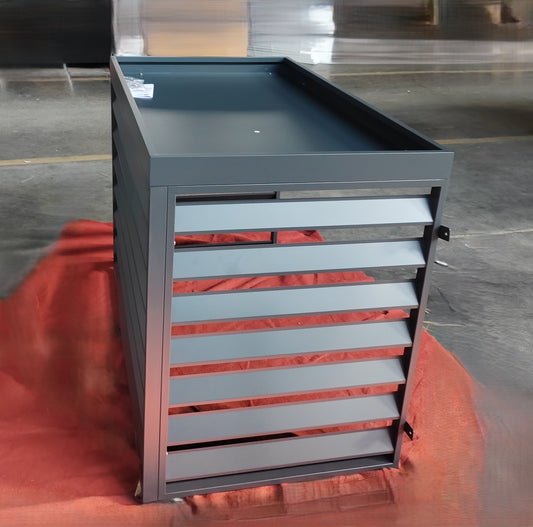 Wärmepumpen Abdeckung XL Air aus Metall, mit Pflanzwanne