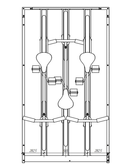 3er Fahrradgarage Statement  -  Maße: H 126 x B 113 x T 204 cm