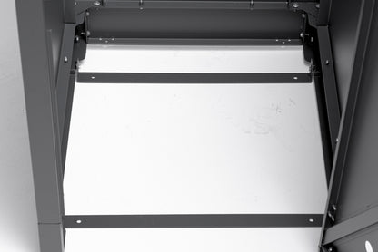 3er Set Mülltonnenboxen 240l Aluminium silberne Griffe in Edelstahl