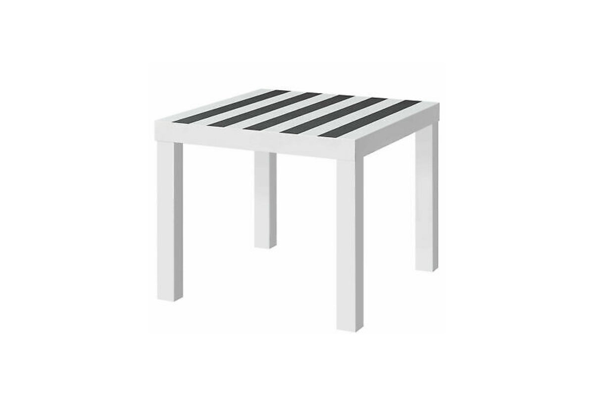 IKEA PS Sonderkollektion, Beistelltisch Lack mit schwarz weissen Strei – meta-box@shop